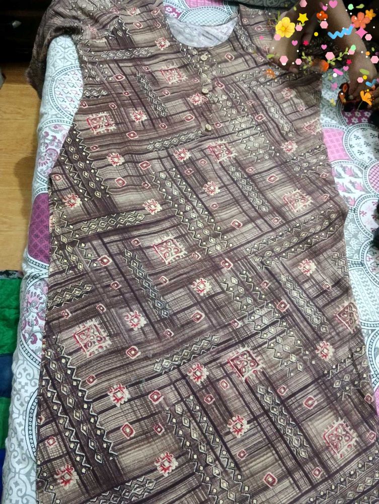 Vintage Brown Patterned Dress