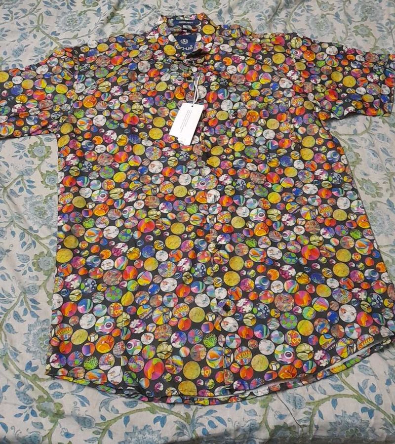 Colorful Patterned Short Sleeve Shirt