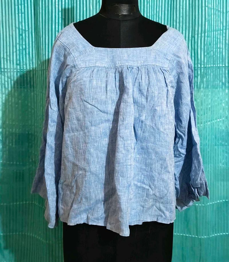 XXL 🎁Buy 2 Get 1 Free🎁Blue Square Neck Top