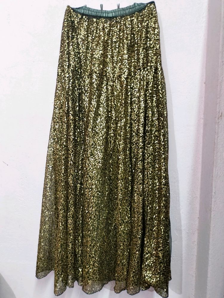 Sparkly Gold Sequin Maxi Skirt