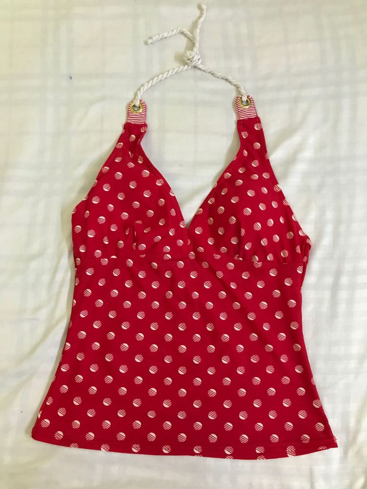Red Polka Dot Halter Top Bust 34-36