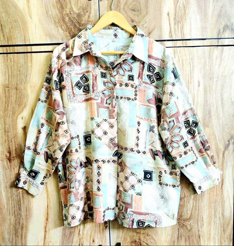 Tan Colour Printed Shirt Size-44-46