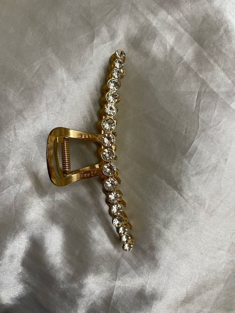 Golden Diamond Metal Hair Clip