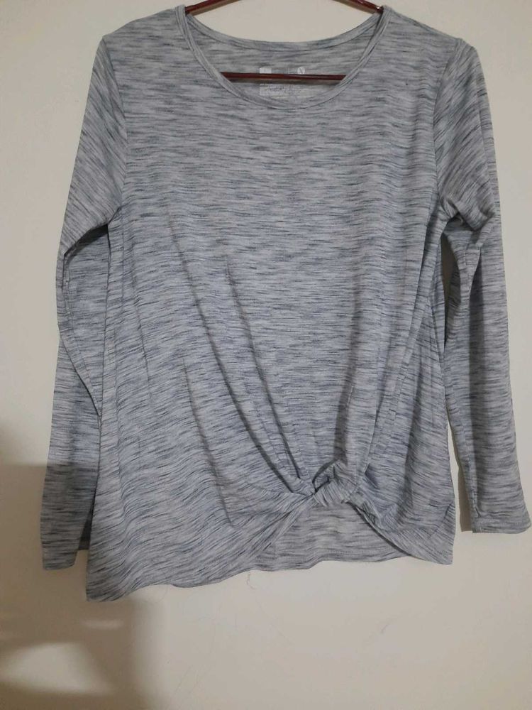 Gray Twist Front Top
