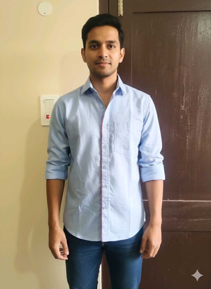 Men's Light Blue Casual Shirt