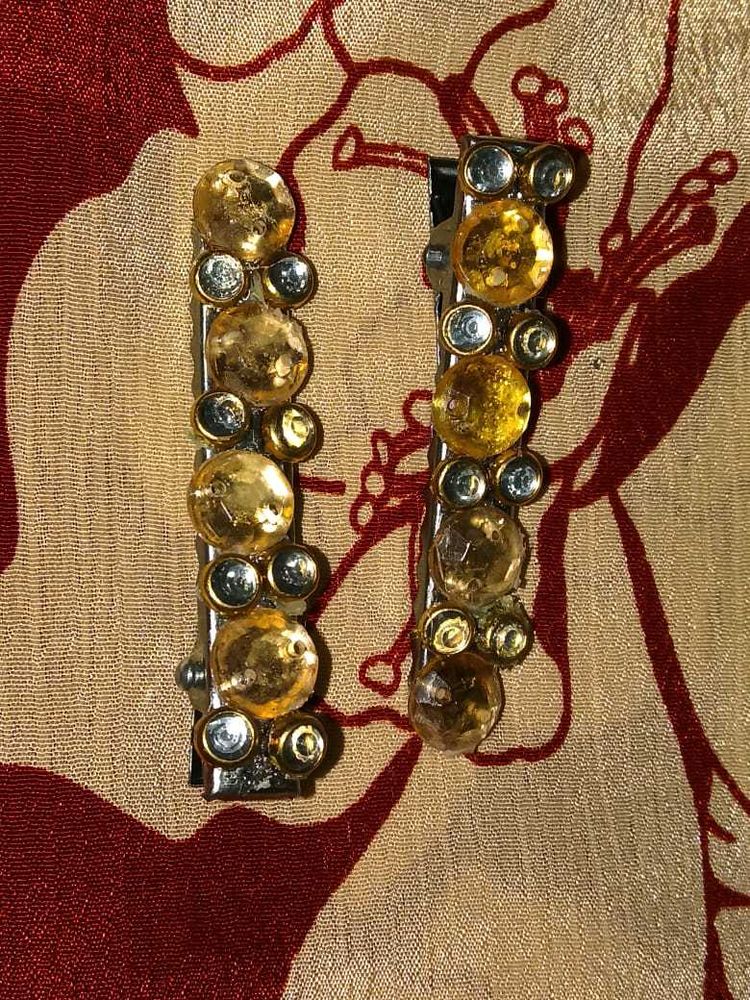 Kundan Fitted Alligator Clips Combo