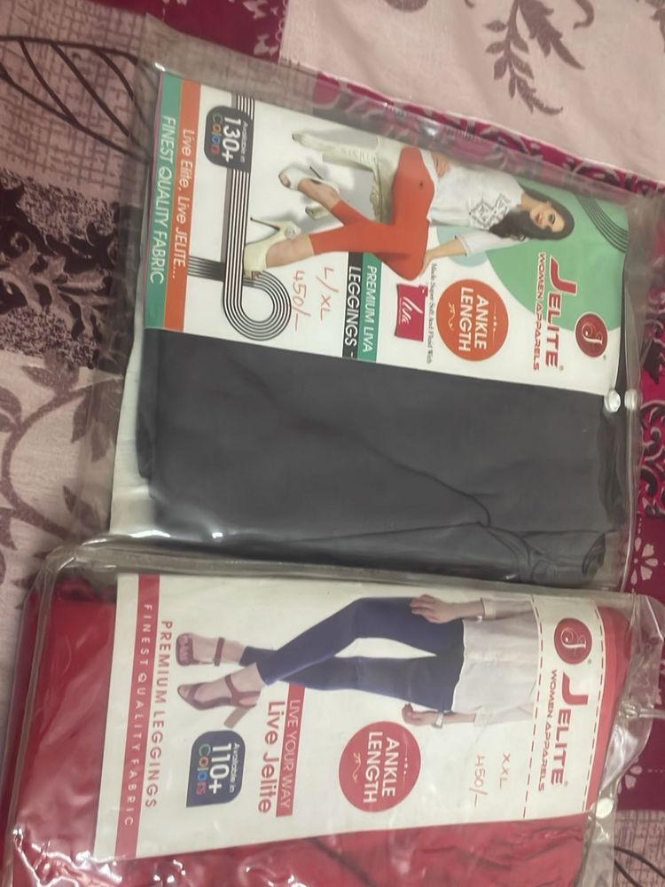Combo Ankle Length Legging Grey And Red