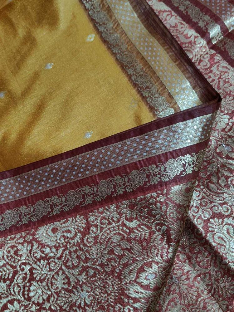 Elegant Yellow &amp; Red Saree