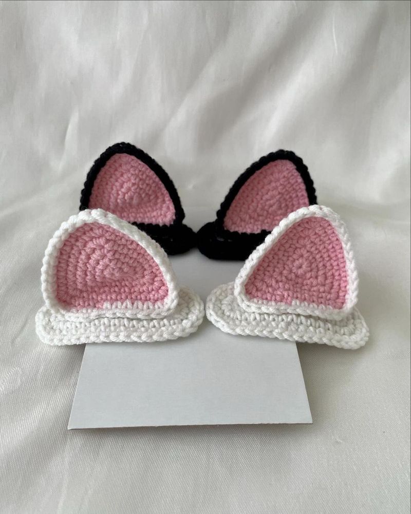 Crochet cat ears Hair Clips