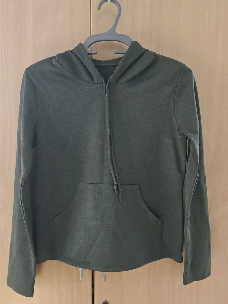 Olive Green Pullover Hoodie