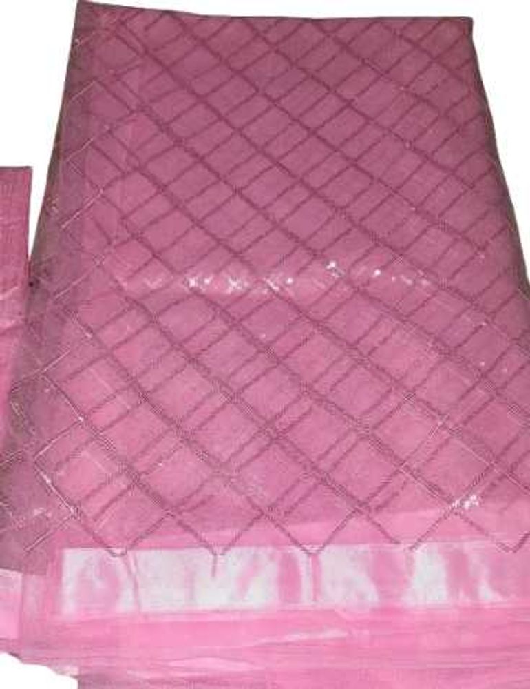 Pink Net saree