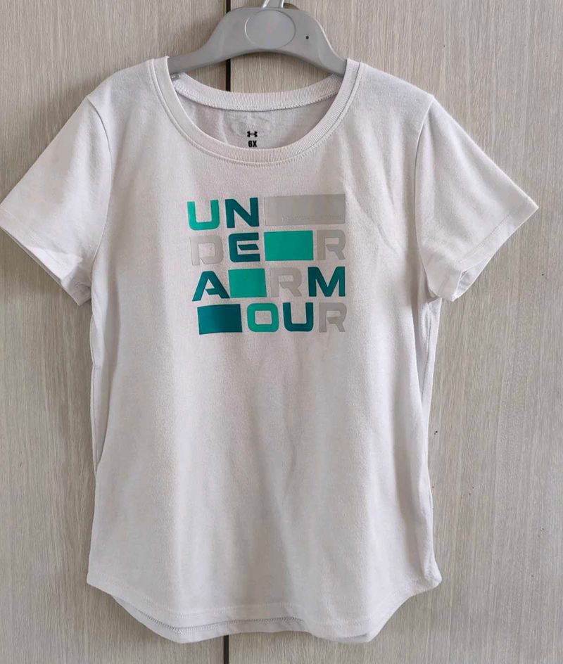 White And Teal  Tee Shirt
