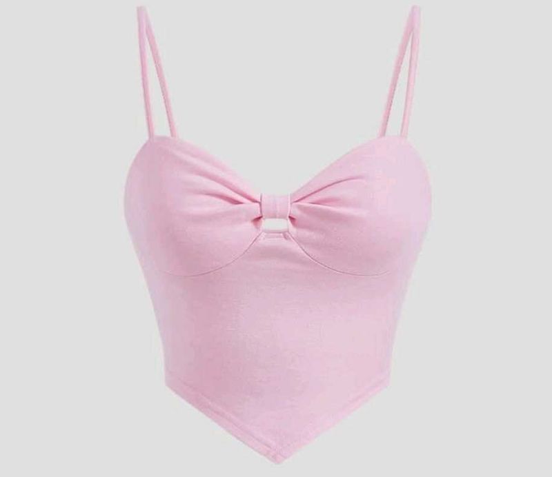 Pink Bow Crop Top(SAVANA)