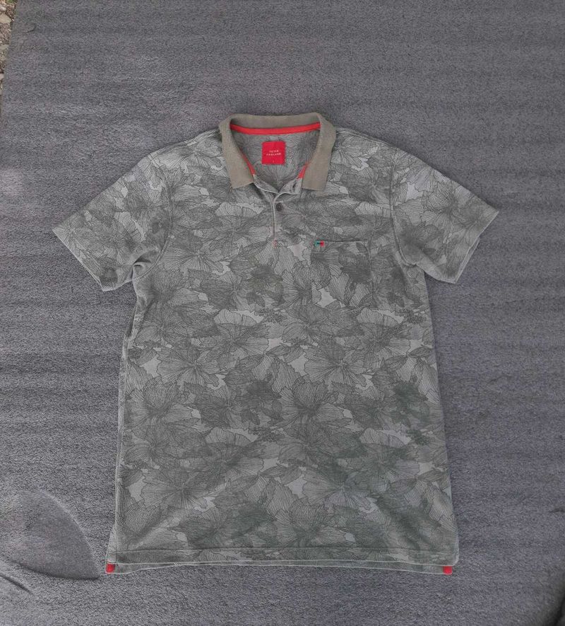 Peter England Floral Polo T-Shirt – Size L