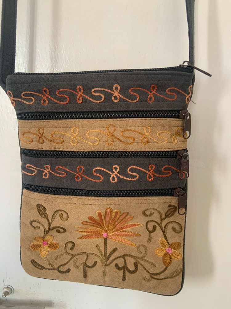 Kashmiri Aari Embroidered Sling Bag