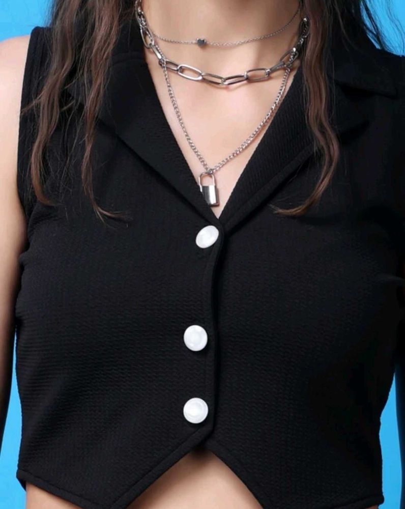 Sleeveless Black Top