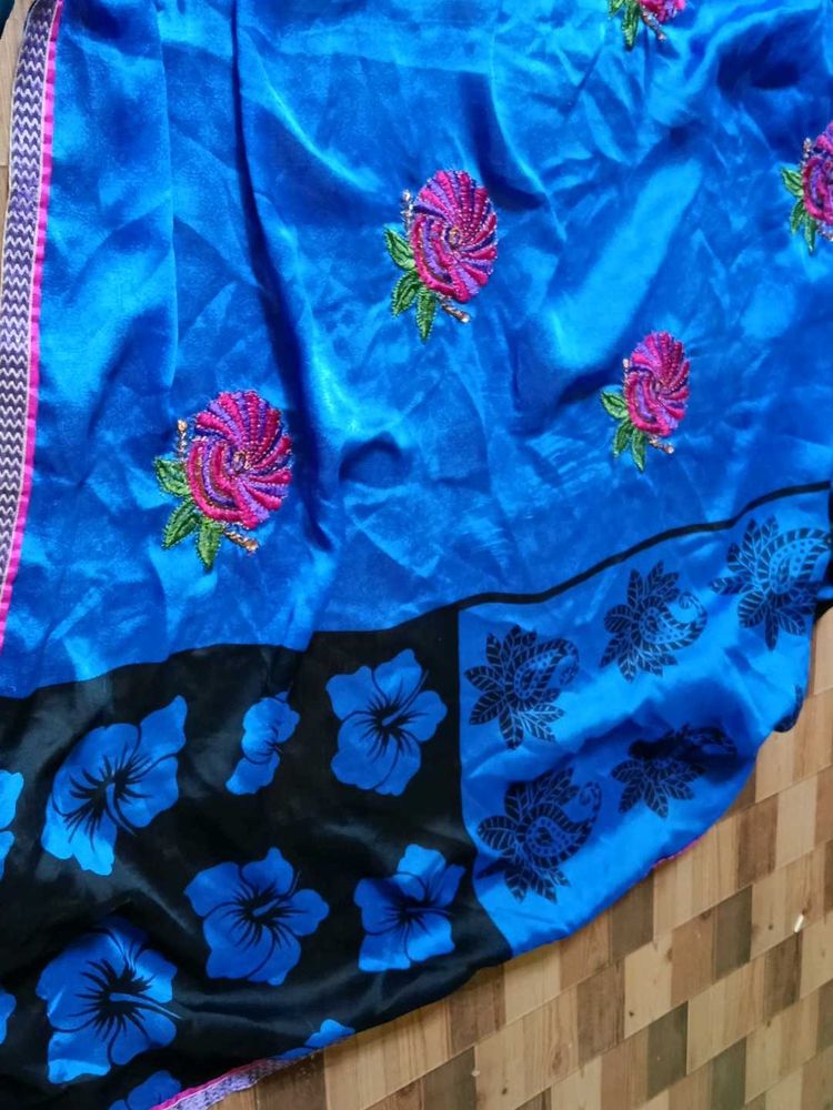 Like New Navy Blue Colour Saree