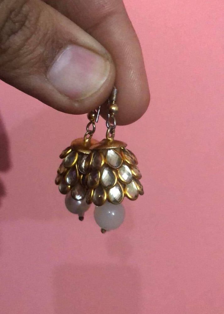 Golden Embellished Earrings Pre-owned