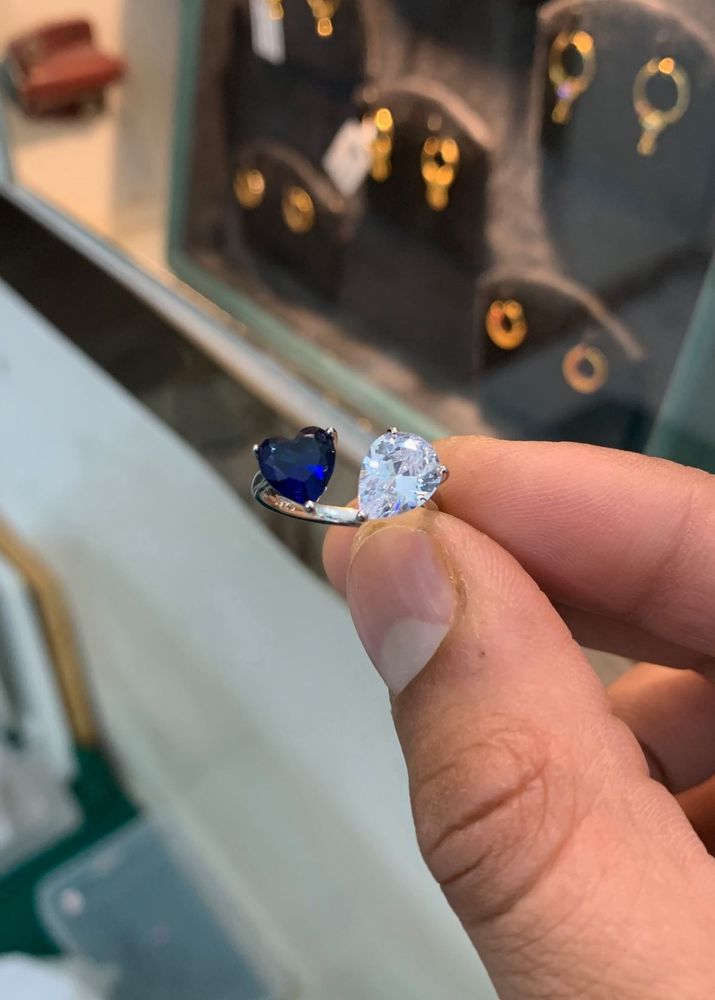 92.5 pure silver Dual Gemstone Ring