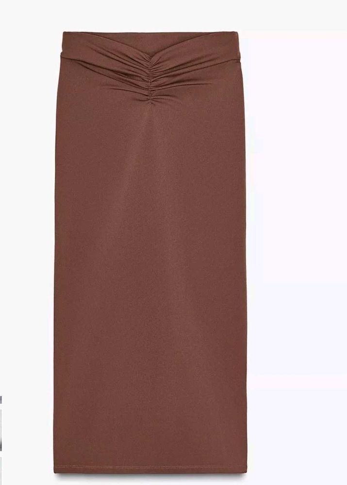 Gathered Midi Skirt