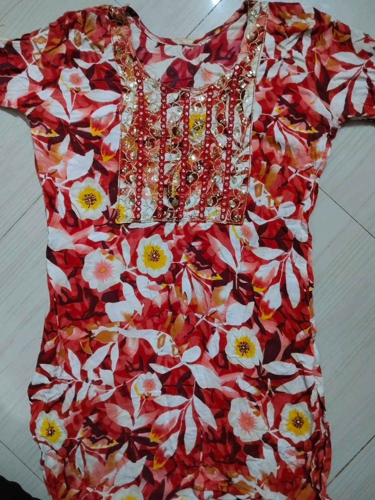 Floral Print Kurta