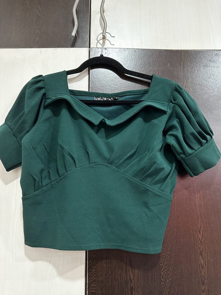 Green Crop Top