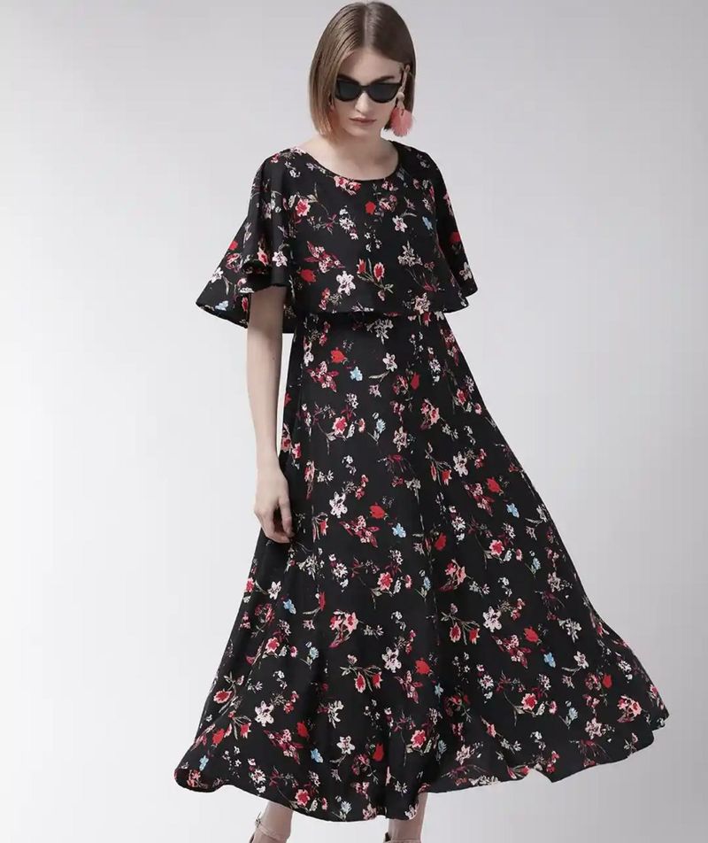 Floral Black Maxi Dress