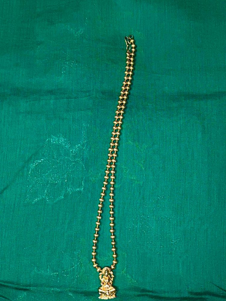 Gold-toned Goddess Pendant Necklace