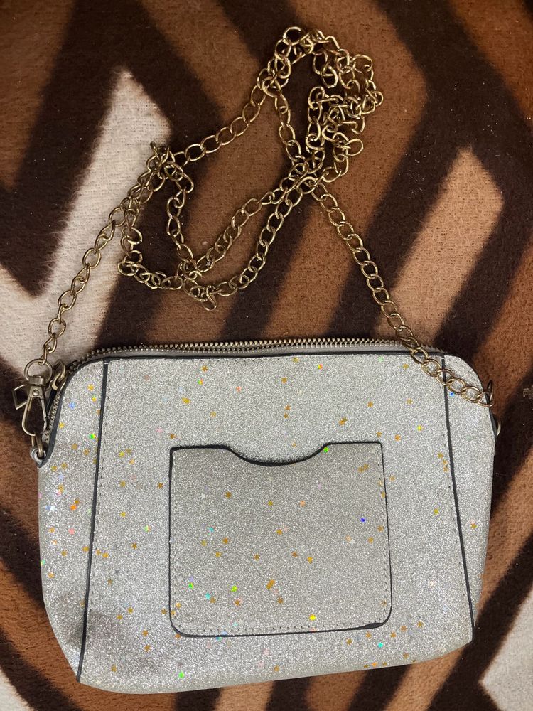 Silver Sling Bag