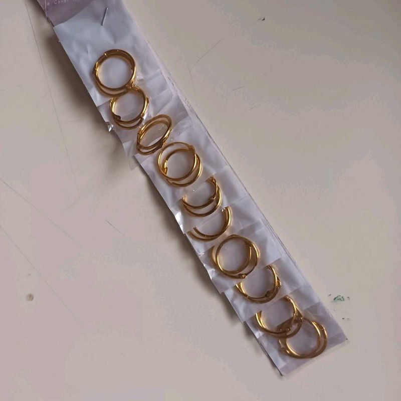 Gold Hoop Earring Set 10 nos