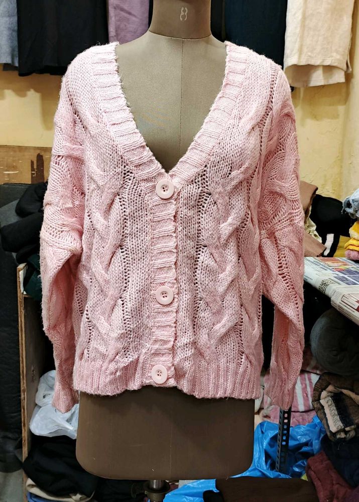 Pink Knit Cardigan