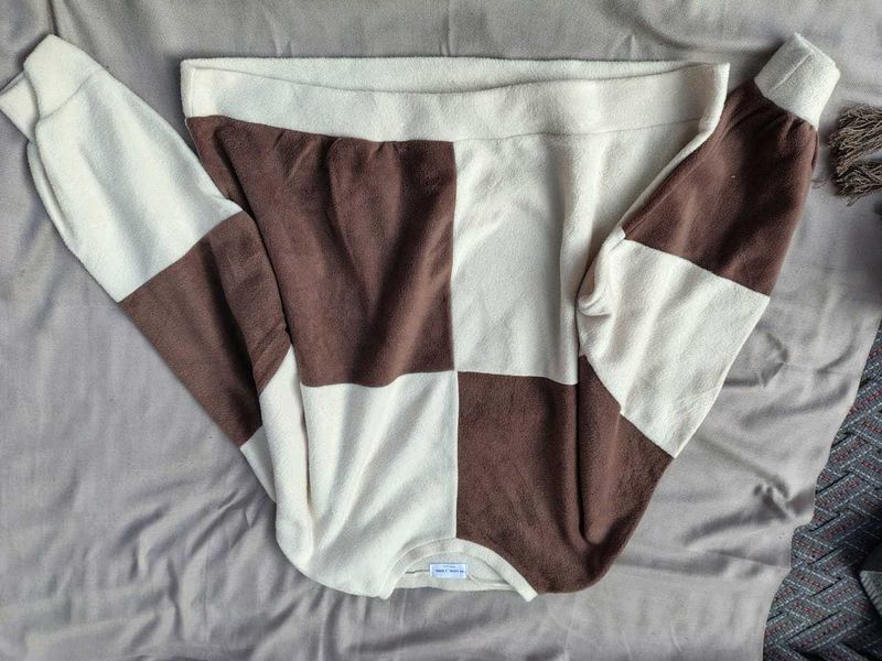 Brown &amp; Beige Patchwork Pullover