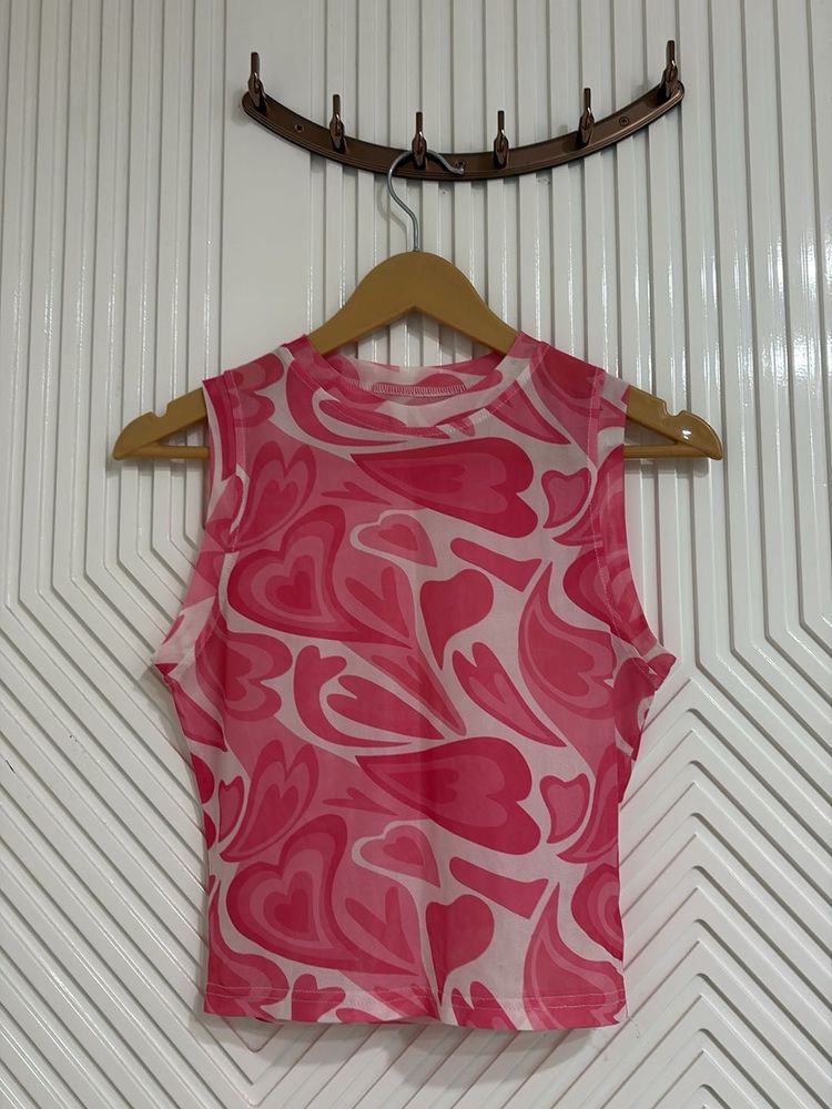 Urbanic Pink Heart Print Top
