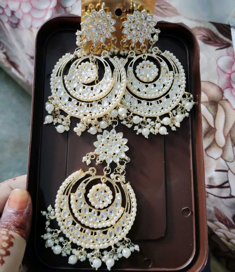 Chandbali Earrings &amp; Tikka Set