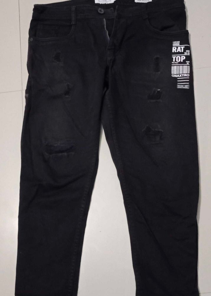 Distressed Black Jeans