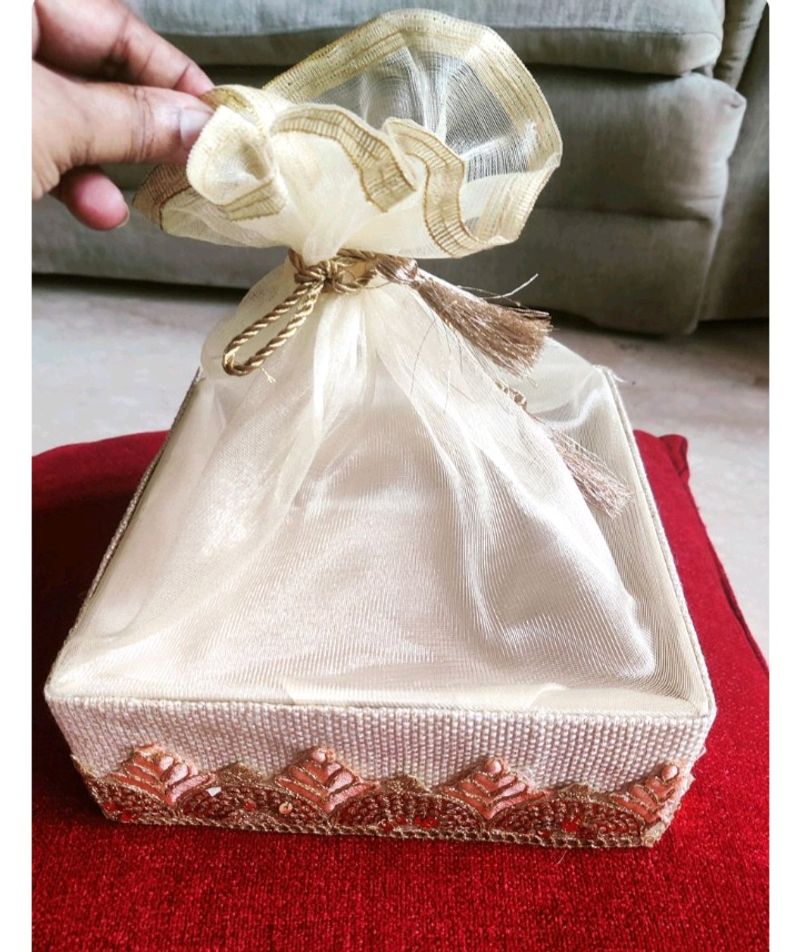 Gift Box With Zari &amp; Gold Work