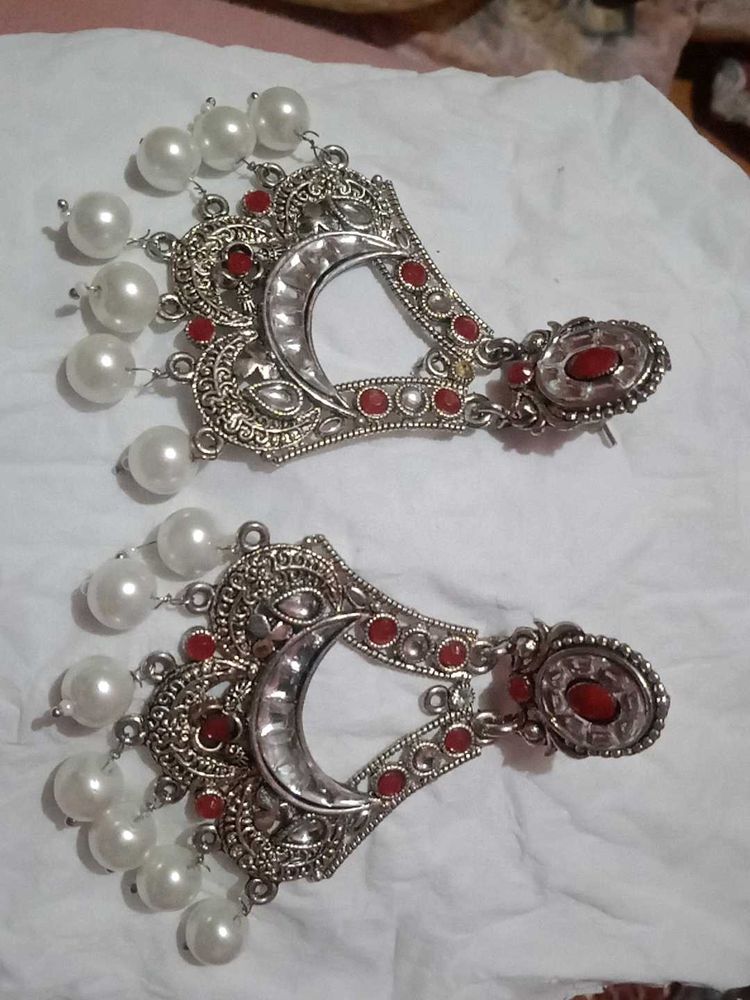 Pearl Crescent Earrings