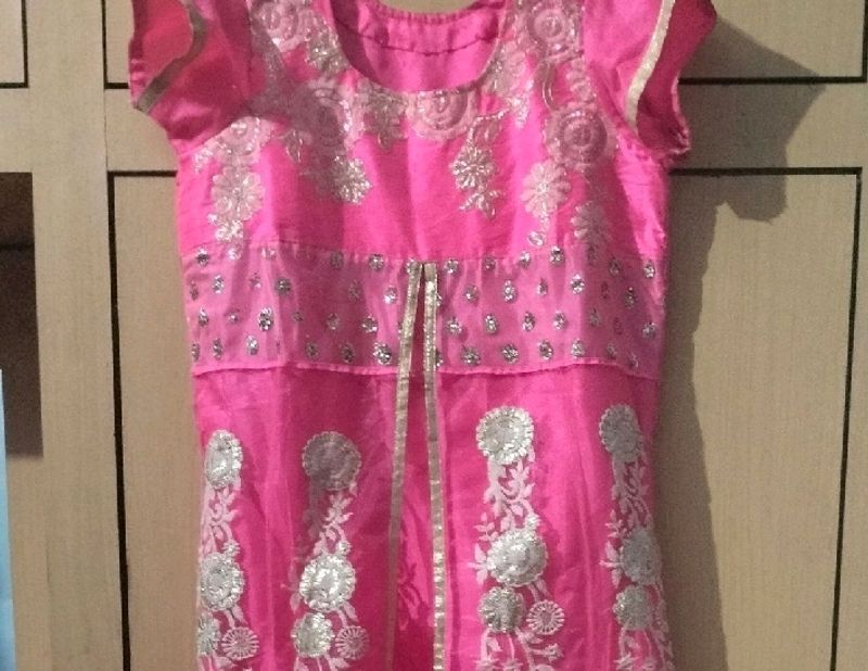 Beautiful Embroidery Dress With Bottom And Net Dup