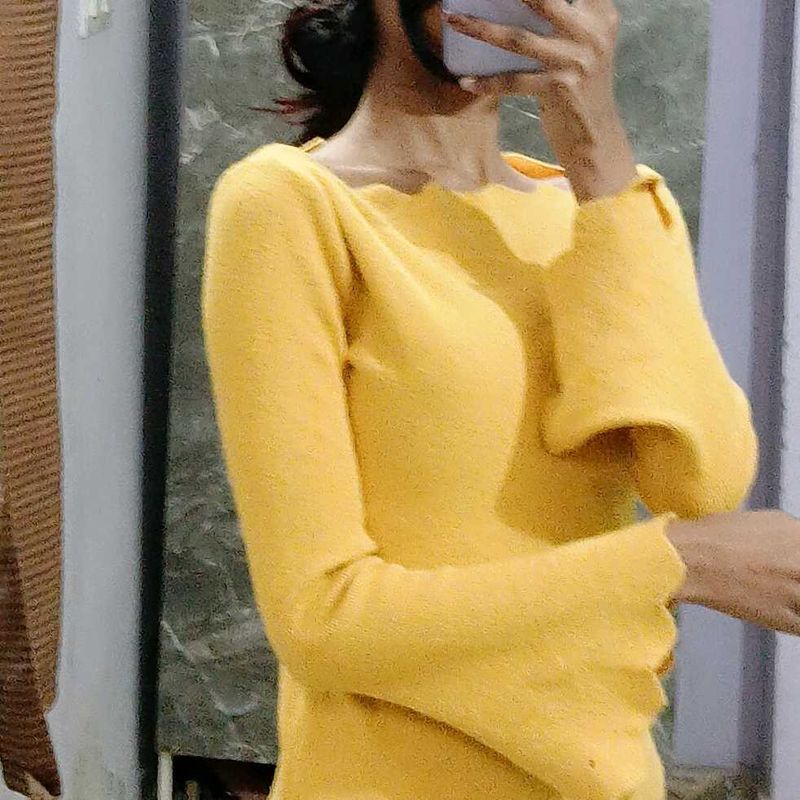 Yellow Knitted Top