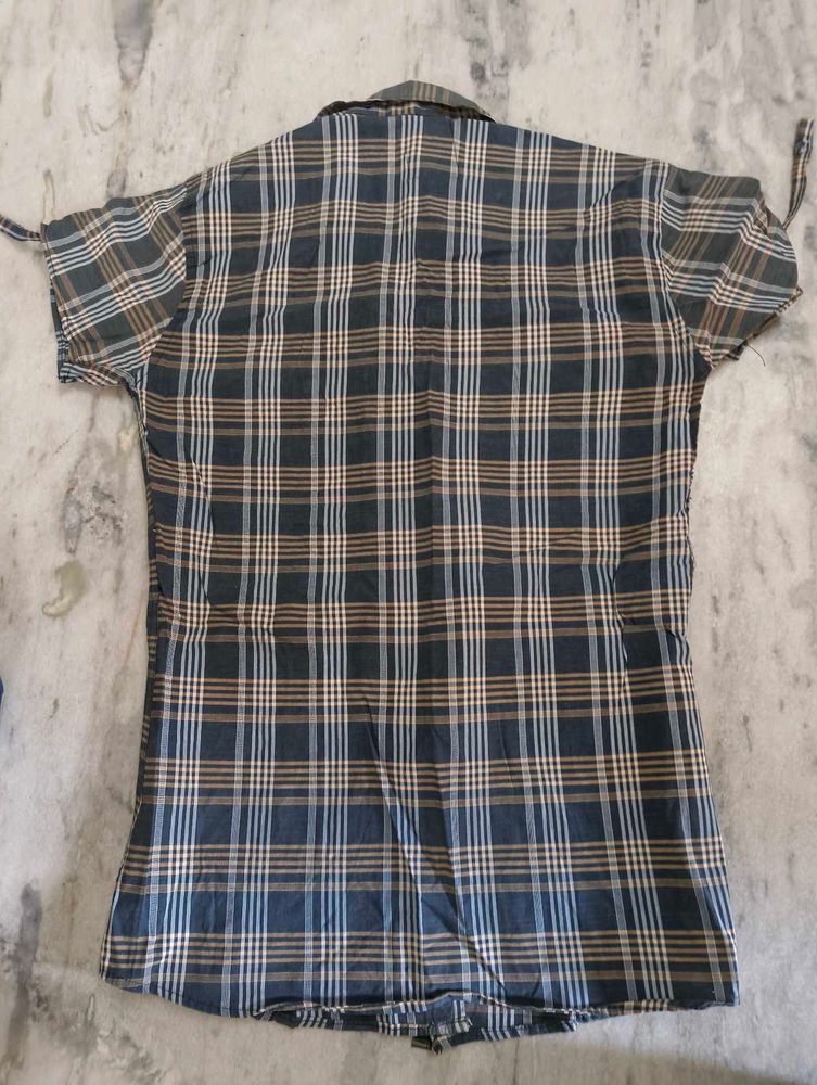 Blue &amp; Brown Plaid Shirt
