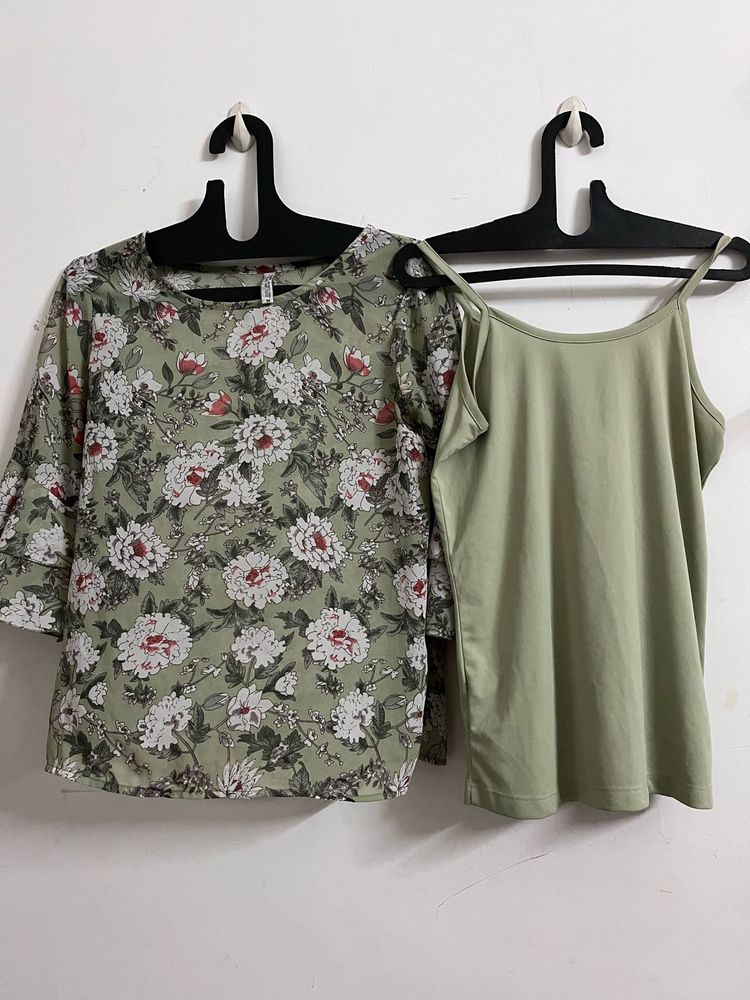 Floral Blouse &amp; Cami Set