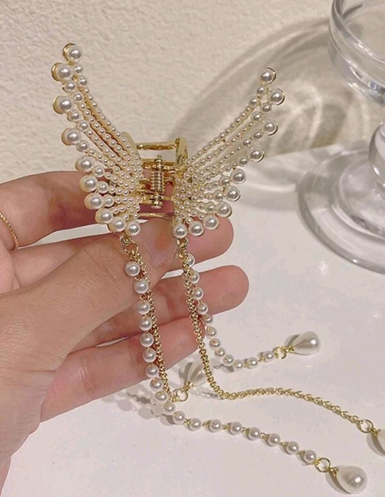 Pearl Studed Clutch/ Butterfly