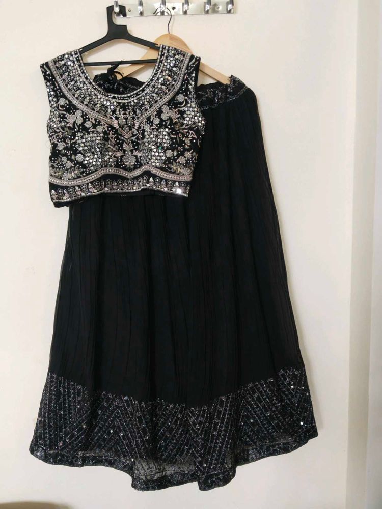Mirror Work Heavy Choli Georgette Lehnga For Women