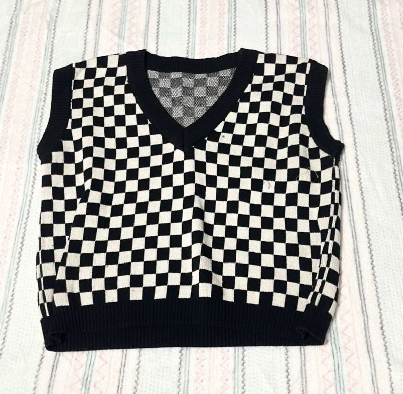 Checkered Sweater Vest