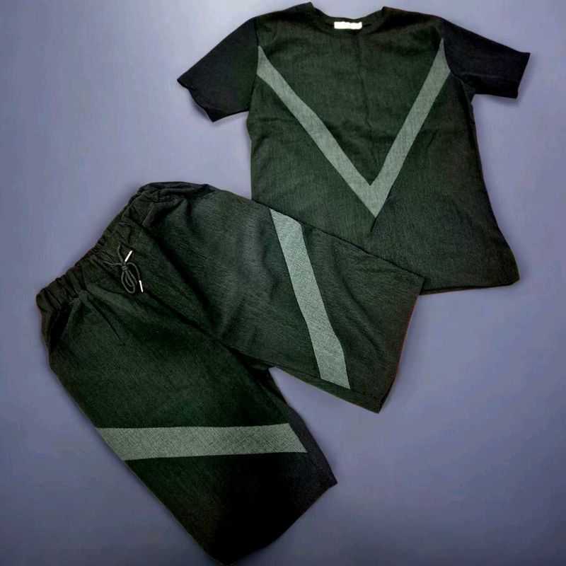 Black Coord Set – Half Sleeve Shirt &amp; Shorts