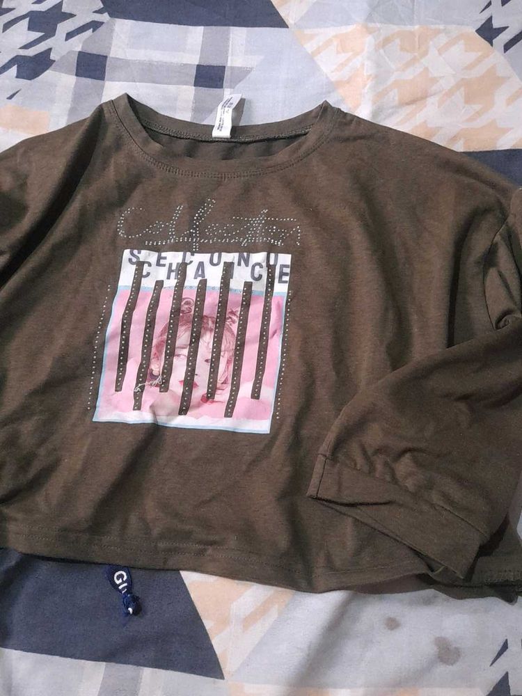 Olive Green Graphic Tee