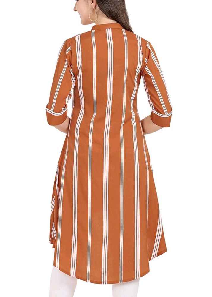 Striped Pattern Kurta With Collar