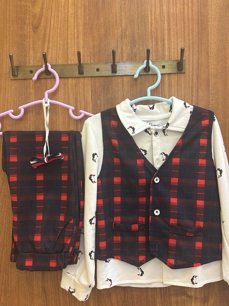 Boy's Plaid Suit Set