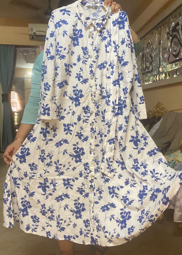 Pure Cotton Long Shirt Dress