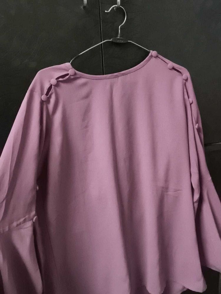 Dusty Rose Button Sleeves Top